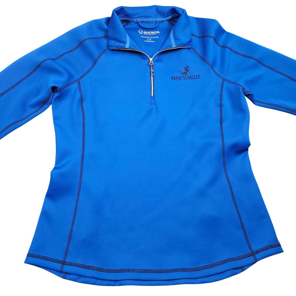 Sunice‎ Quarter Zip Pullover Womens Large Blue Paynes Valley Golf Activewear